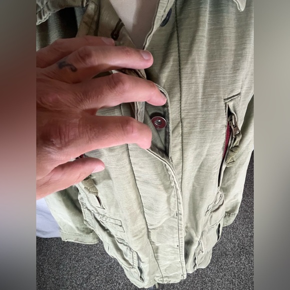 Gap (Red) Faded Olive Field Jacket Style w/Full Snap Closure - Picture 3 of 11